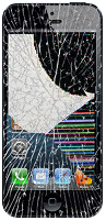 Iphone cracked glass and lcd