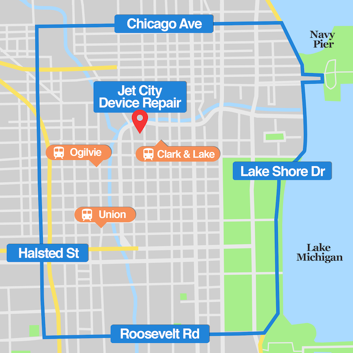 Jet City Direct Service area in the Chicago Loop
